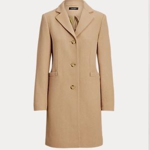 Lauren Ralph Lauren Wool Blend Reefer Coat - Petite